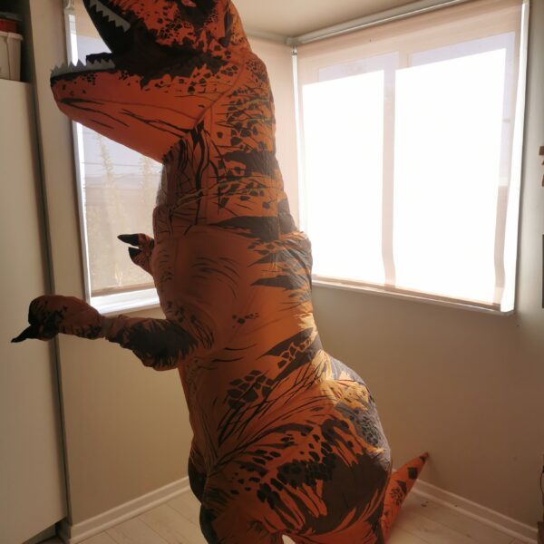 Cámara Admisión salvar Disfraz inflable de dinosaurio T-rex para adulto -